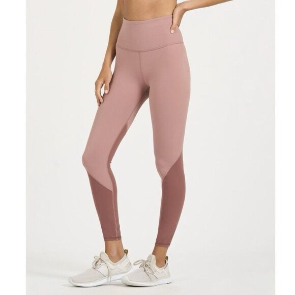 Vuori Leggings Womens Medium Colorblock Studio Pink High Waisted Athleisure Yoga - Picture 1 of 13
